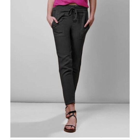 Krisa The Boyfriend Linen Pant in Black NWT Size XSmall - Picture 1 of 6